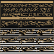 Custom Black Black-Old Gold 3D Pattern Two-Button Unisex Softball Jersey