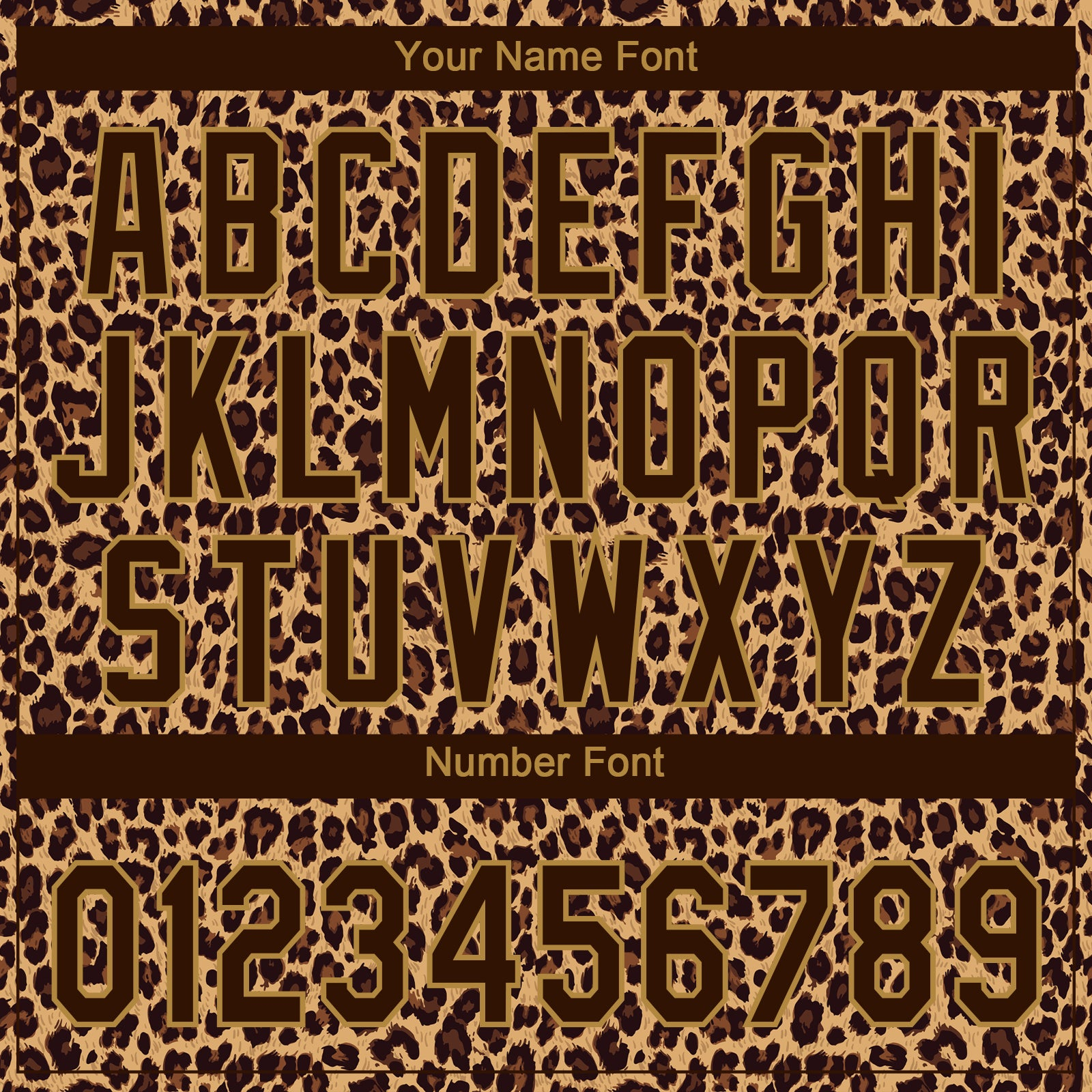 Custom Brown Brown-Old Gold 3D Pattern Leopard Two-Button Unisex Softball Jersey