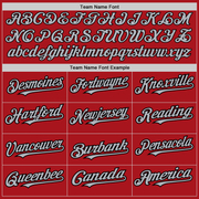 Custom Red Black Pinstripe Gray Two-Button Unisex Softball Jersey