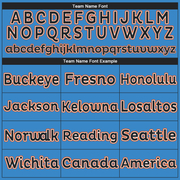 Custom Powder Blue Black-Orange Performance T-Shirt