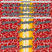 Custom Red Light Gray Gold-Black 3D Esports Performance T-Shirt