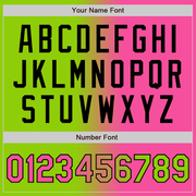 Custom Neon Green Pink-Black Gradient Fashion Two-Button Unisex Softball Jersey