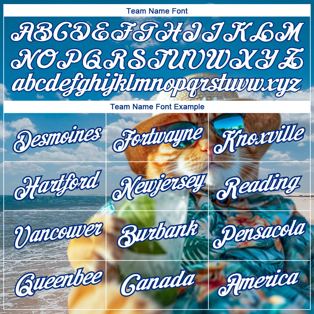 Custom Royal White 3D Pattern Design Hawaii Style A Cat Sunbathes On The Beach Performance T-Shirt