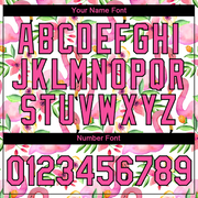 Custom White Pink-Black 3D Pattern Design Tropical Hawaii Flamingo Performance T-Shirt