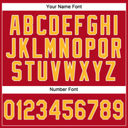 Custom Red Gold-White Performance T-Shirt