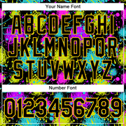 Custom Graffiti Pattern Black-Gold 3D Neon Splatter Performance T-Shirt