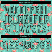 Custom Teal Black 3D Pattern Design Tropical Hawaii Flamingo Performance T-Shirt