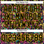 Custom Graffiti Pattern Black-Gold 3D Grunge Shabby Performance T-Shirt