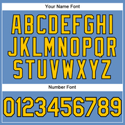 Custom Light Blue Yellow-Black Performance T-Shirt