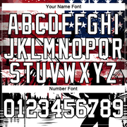 Custom Navy Black-Red 3D American Flag And Fish Fishing Long Sleeve Performance T-Shirt