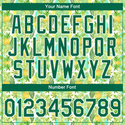 Custom White Kelly Green 3D Pattern Design Hawaii Tropical Palm Leaves And Pineapple Performance T-Shirt