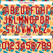 Custom Yellow Red-White 3D Pattern Design Tropical Palm Leaf Performance T-Shirt