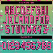 Custom Green Pink-Black 3D Pattern Design Tropical Hawaii Flamingo Performance T-Shirt