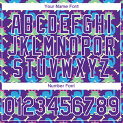 Custom Purple White 3D Pattern Design Dinosaur Performance T-Shirt