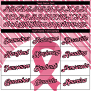 Custom Medium Pink Black-White 3D Pink Ribbon Breast Cancer Performance T-Shirt