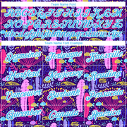 Custom Royal Sky Blue-White 3D Pattern Design Sea Coral Performance T-Shirt