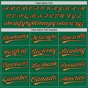 Custom Kelly Green Old Gold-Black Two-Button Unisex Softball Jersey