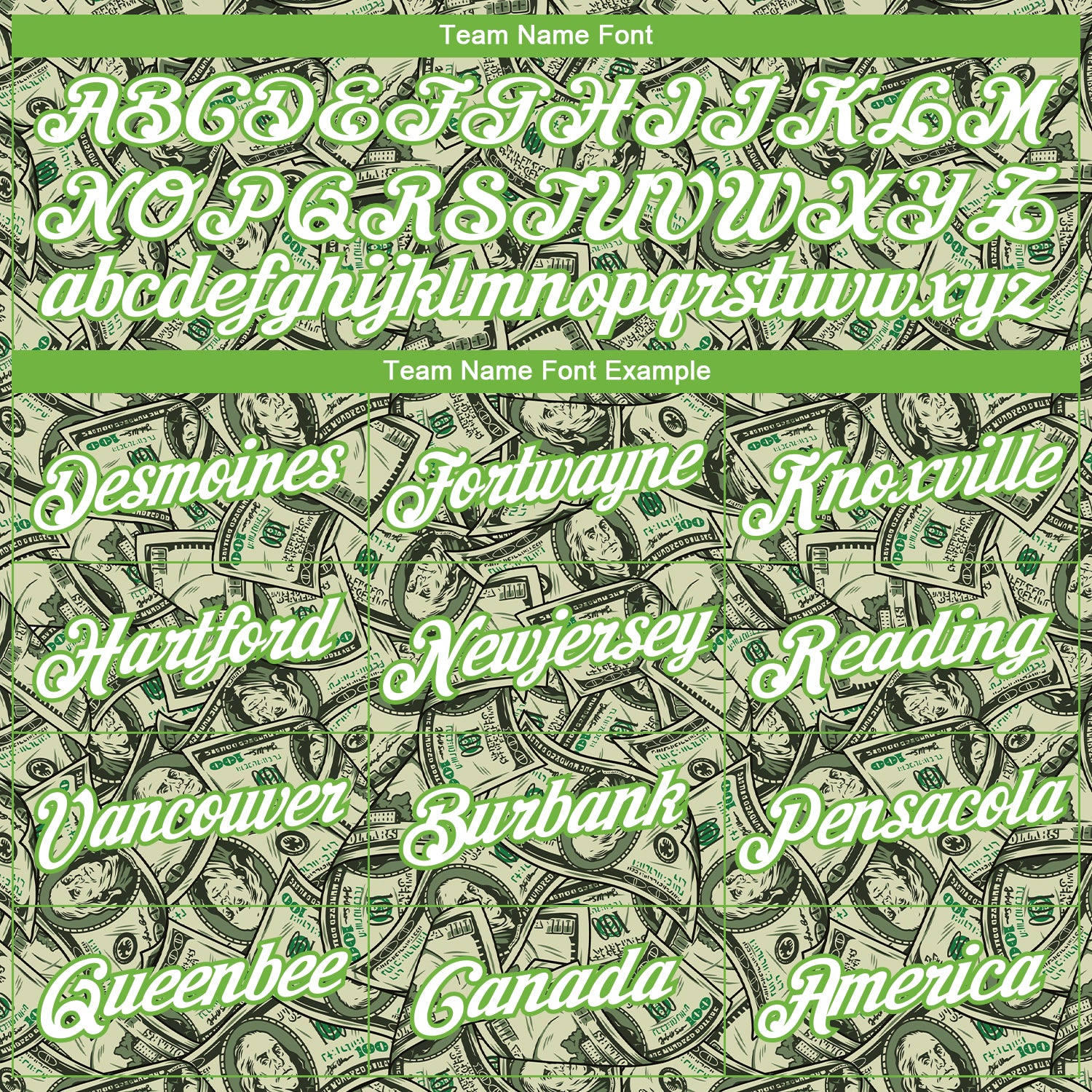 Custom Green White-Neon Green Dollar 3D Pattern Long Sleeve Performance T-Shirt