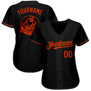 Custom Black Orange Authentic Baseball Jersey