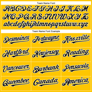 Custom Yellow Black-White Authentic Baseball Jersey