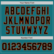 Custom Teal Black-Orange Authentic Baseball Jersey