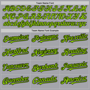 Custom Gray Neon Green-Black 3 Colors Arm Shapes Authentic Baseball Jersey