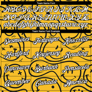 Custom Yellow White-Black 3D Pattern Design Smile Emoji Performance T-Shirt