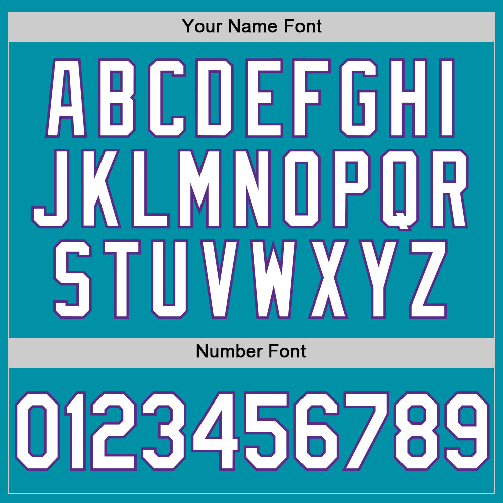 Custom Teal White-Purple Authentic Throwback Baseball Jersey