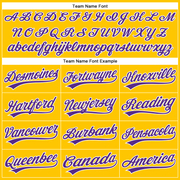 Custom Yellow Purple-White Authentic Baseball Jersey