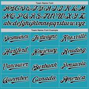 Custom Teal Black-White Mesh Authentic Throwback Baseball Jersey