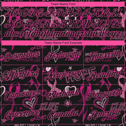 Custom Black Pink 3D Pattern Design Pink Ribbon Breast Cancer Awareness Month Women Health Care Support Performance T-Shirt