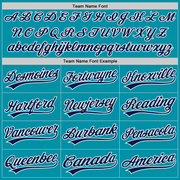 Custom Teal Navy-White Authentic Throwback Baseball Jersey