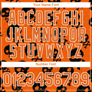 Custom Orange White 3D Skull Fashion Performance T-Shirt