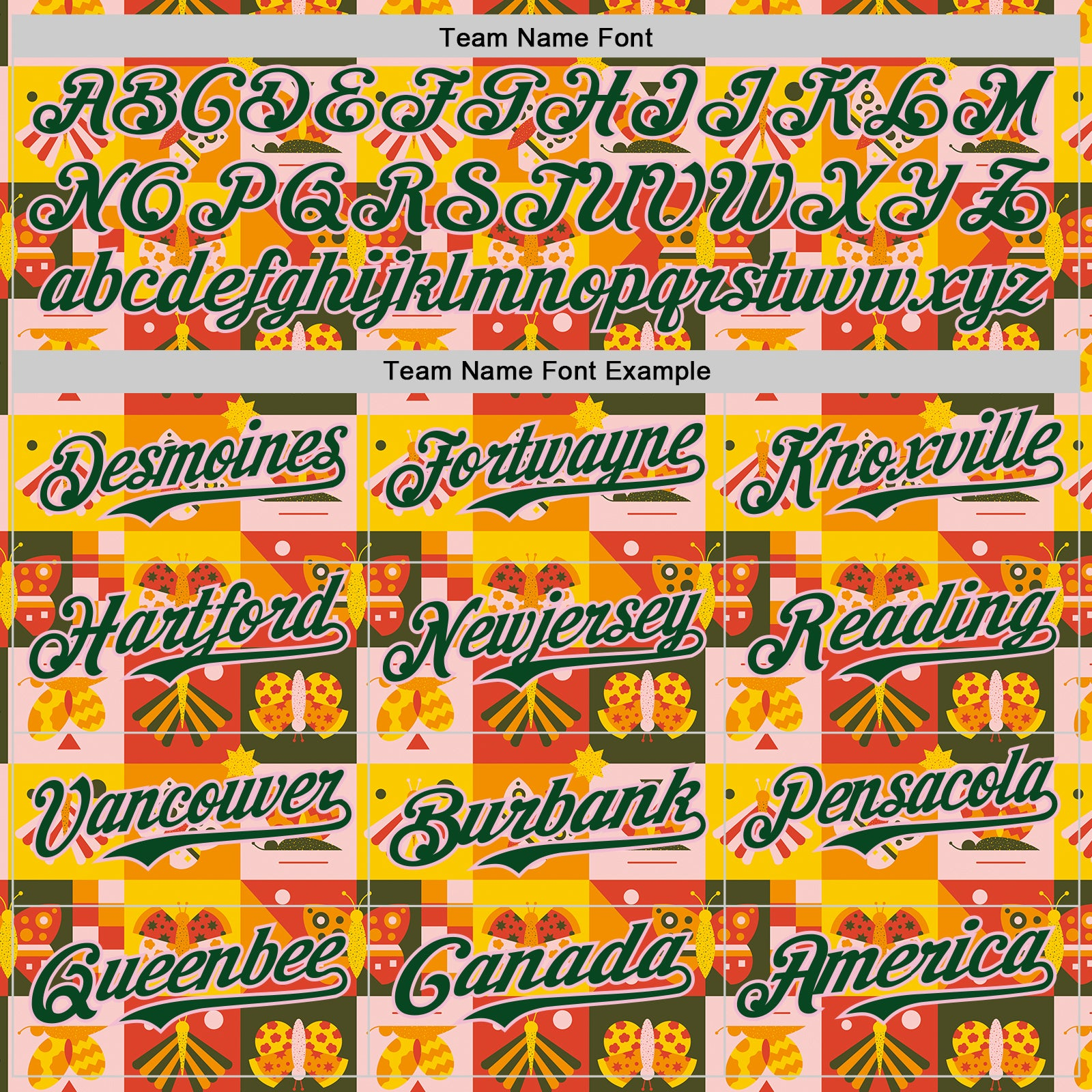 Custom Bay Orange Green-Light Pink 3D Ambartive Checkered Butterfly Pattern Authentic Baseball Jersey