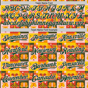 Custom Bay Orange Green-Light Pink 3D Ambartive Checkered Butterfly Pattern Authentic Baseball Jersey