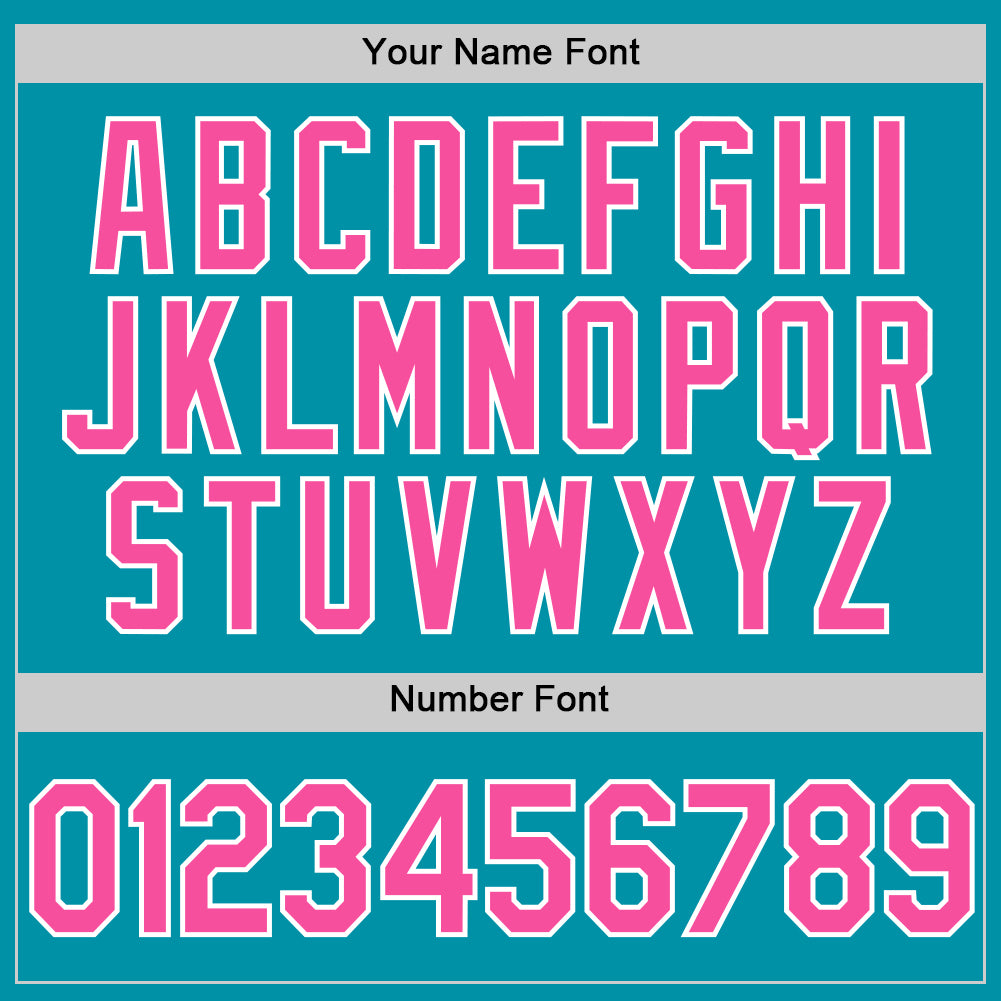 Custom Teal Pink-White Authentic Throwback Baseball Jersey