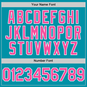 Custom Teal Pink-White Authentic Throwback Baseball Jersey