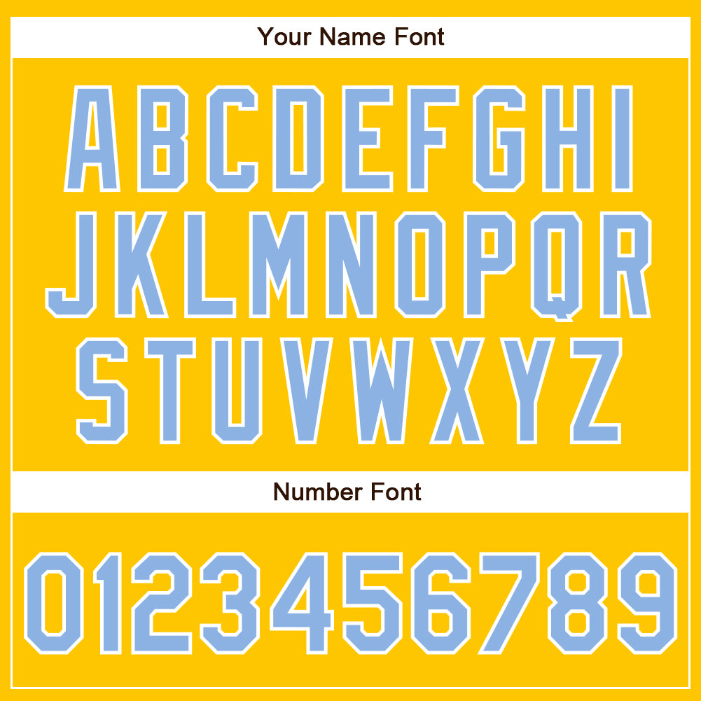 Custom Yellow Light Blue-White Authentic Baseball Jersey