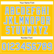 Custom Yellow Light Blue-White Authentic Baseball Jersey