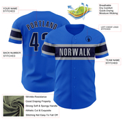 Custom Thunder Blue Navy-Gray Authentic Baseball Jersey