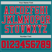 Custom Teal Red-Black Authentic Baseball Jersey