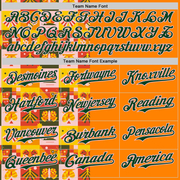 Custom Bay Orange Green-Light Pink 3D Ambartive Checkered Butterfly Pattern Authentic Baseball Jersey