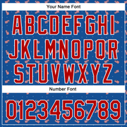 Custom Thunder Blue Red-White 3D American Flag Authentic Baseball Jersey