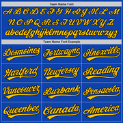 Custom Thunder Blue Yellow-Black Authentic Baseball Jersey