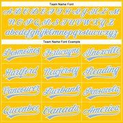 Custom Yellow Light Blue-White Authentic Baseball Jersey