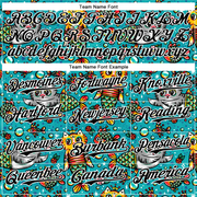 Custom Teal Black-White 3D Emi Bee Purrmaids Authentic Baseball Jersey