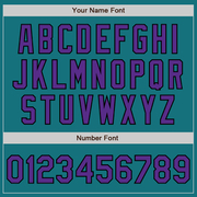 Custom Teal Purple-Black Authentic Baseball Jersey