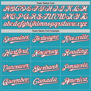 Custom Teal White-Red Mesh Authentic Throwback Baseball Jersey