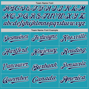 Custom Teal Navy-White Mesh Authentic Throwback Baseball Jersey