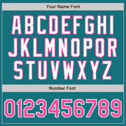 Custom Teal Pink-White Authentic Baseball Jersey